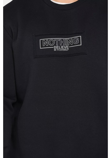 Erkek Yazı Baskılı Şardonlu Üç Iplik Sweatshirt fırsatları