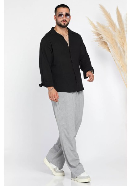 Bez Ayağı Kumaş Baggy Erkek Pantolon P-00012622