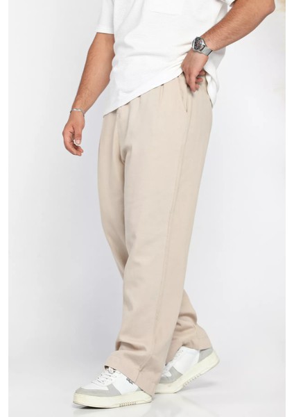 Erkek Baggy Kemerli Keten Pantolon P-00012623
