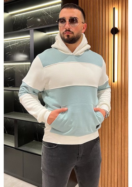 Kapüşonlu Üç Iplik Şardonlu Erkek Sweatshirt