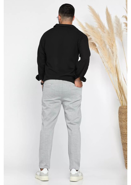Erkek Double Face Düz Paça Çift Fleto Cep Jogger Pantolon P-00012625