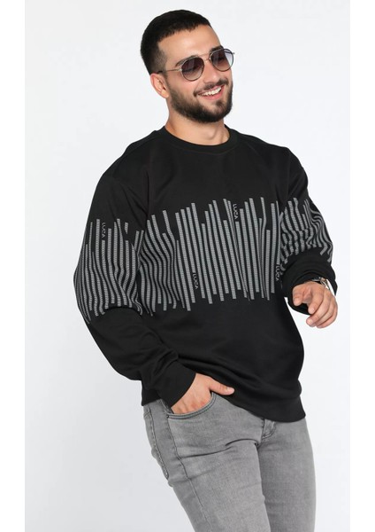 Bisiklet Yaka Baskılı Erkek Sweatshirt fiyatları