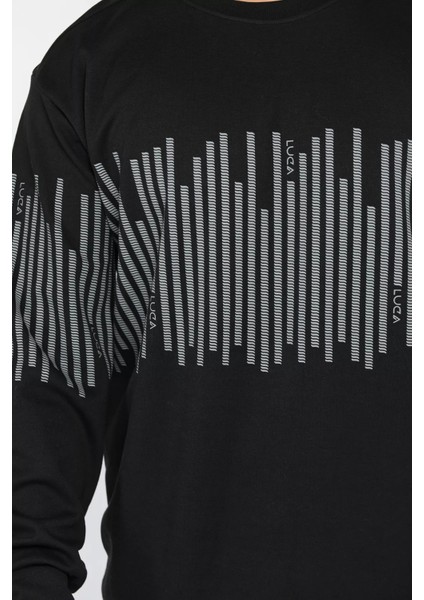 Bisiklet Yaka Baskılı Erkek Sweatshirt fırsatları