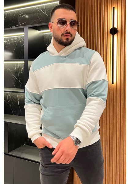 Kapüşonlu Üç Iplik Şardonlu Erkek Sweatshirt