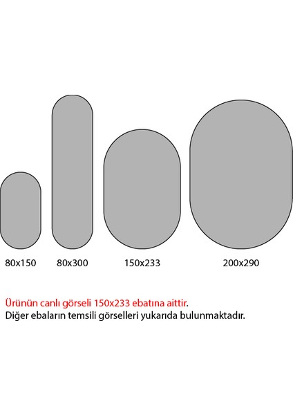 Crystal 38619-060 Gri-Antrasit Oval Salon Halısı Yolluk Yatak Odası Halısı