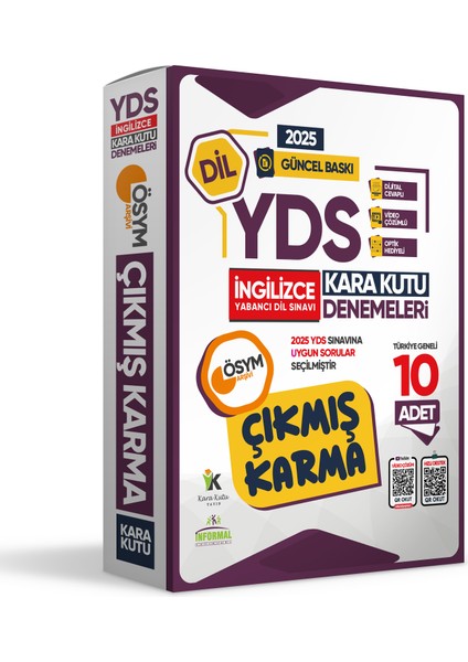 2025 YDS İngilizce ÖSYM Çıkmış Karma Kara Kutu Deneme 10'lu Türkiye Geneli Video Çözümlü fiyatları