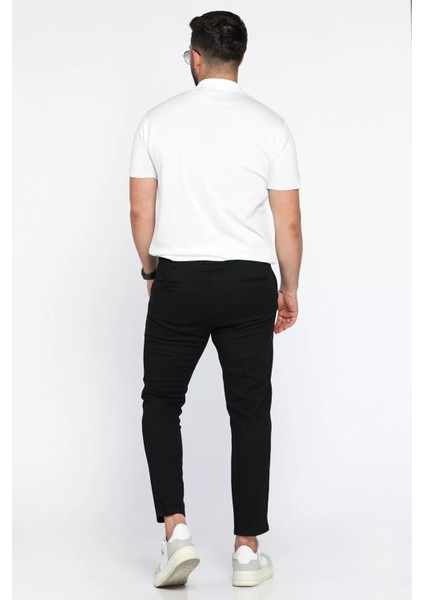 Bel Lastikli Kendinden Desenli Gabardin Pantolon P-00012264