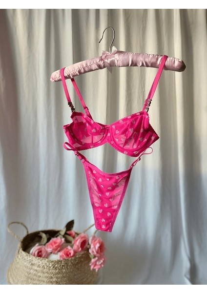 Love Taşlı Kalp Baskılı Sütyen Takım indirimleri