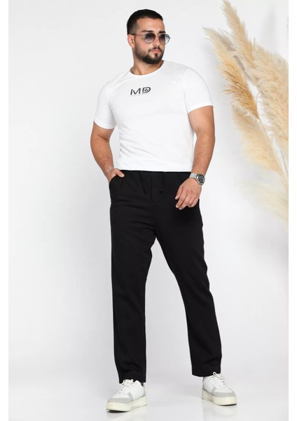 Erkek Kemerli Keten Jogger Pantolon P-00012624