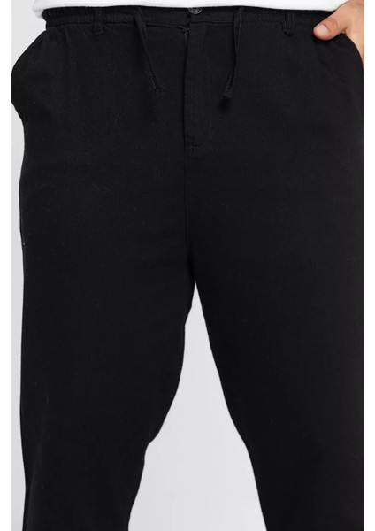 Erkek Kemerli Keten Jogger Pantolon P-00012624