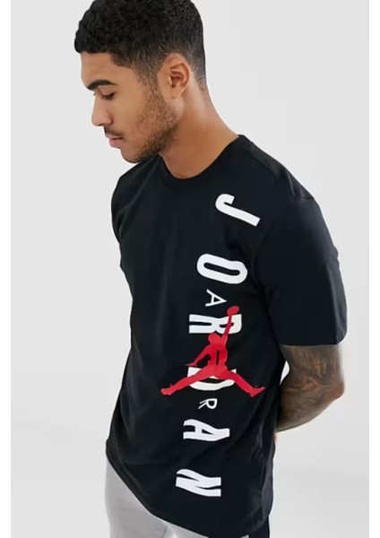 Air Jordan Large Print T-Shirt Erkek Siyah Spor Tişört fiyatları