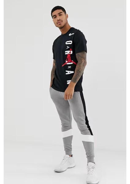 Air Jordan Large Print T-Shirt Erkek Siyah Spor Tişört fırsatları