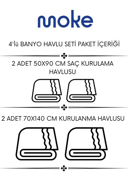 Fiona Banyo Havlu Seti | Havlu | 4'lü Havlu Seti