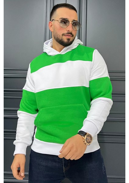 Kapüşonlu Üç Iplik Şardonlu Erkek Sweatshirt