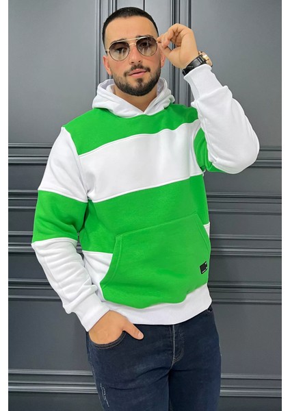 Kapüşonlu Üç Iplik Şardonlu Erkek Sweatshirt