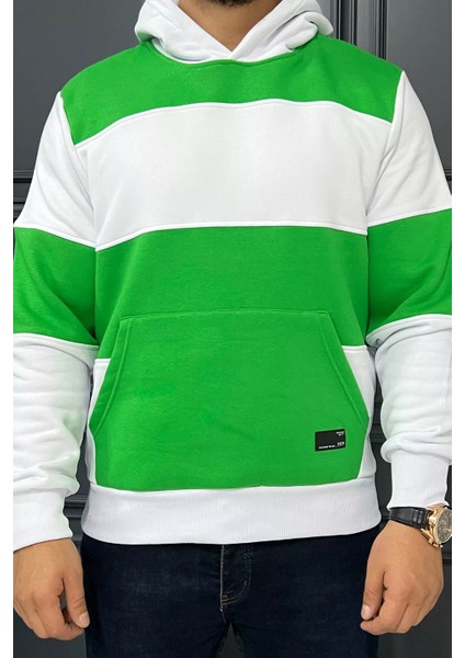 Kapüşonlu Üç Iplik Şardonlu Erkek Sweatshirt