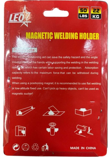 Manyetik Açılı Kaynak Tutucu Mıknatıs 50LBS