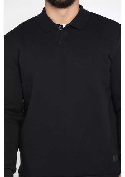 Erkek Polo Yaka Şardonlu Üç Iplik Sweatshirt fırsatları
