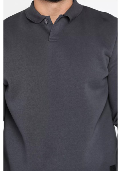Erkek Polo Yaka Şardonlu Üç Iplik Sweatshirt fırsatları