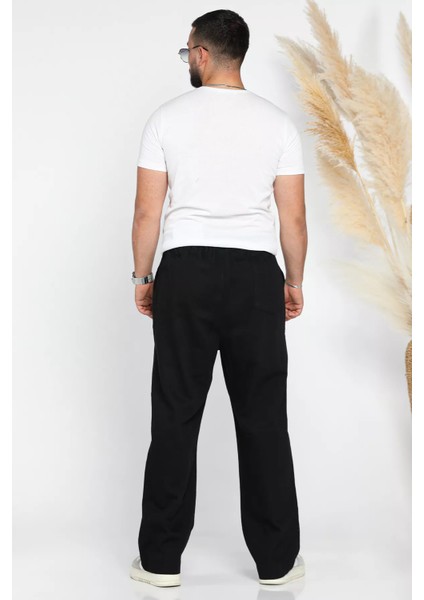 Erkek Baggy Kemerli Keten Pantolon P-00012623