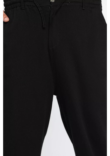 Erkek Baggy Kemerli Keten Pantolon P-00012623