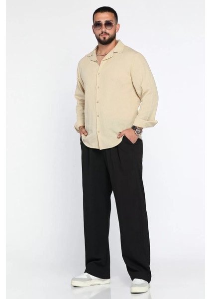 Bez Ayağı Kumaş Baggy Erkek Pantolon P-00012622