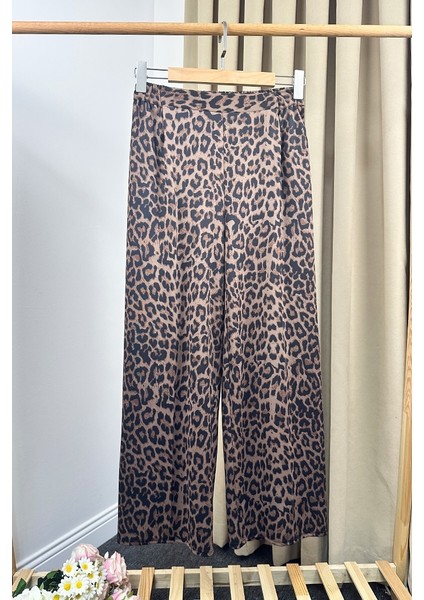 Novel Leopar Desen Pantolon 1324 - Siyah