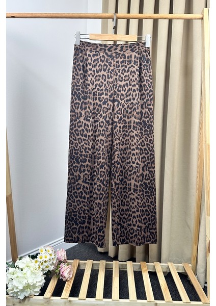 Novel Leopar Desen Pantolon 1324 - Siyah