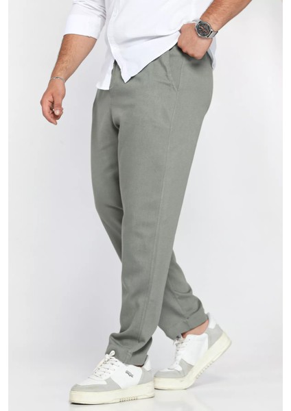 Erkek Kemerli Keten Jogger Pantolon P-00012624
