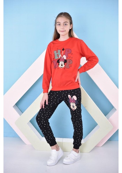 Kız Çocuk Önü Baskılı Eşofman Takımı