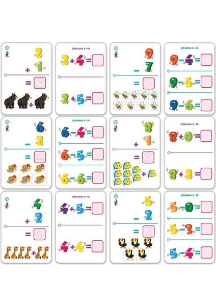 Yaz Sil Aktivite Kartları Flash Cards - Sayılar