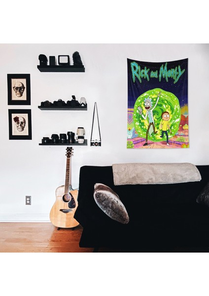 Rick And Morty Portal Duvar Örtüsü