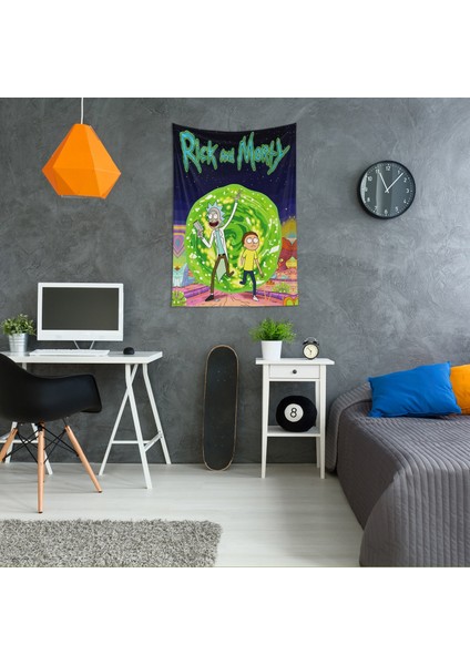 Rick And Morty Portal Duvar Örtüsü