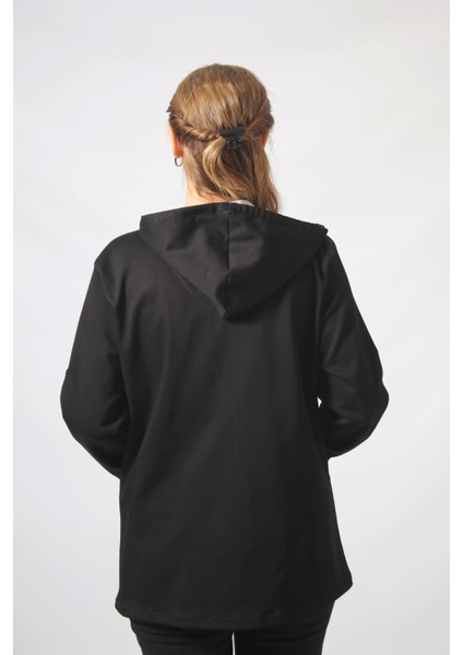 B-058 Siyah Kışlık Pamuk Gabardin Büyük Beden Ceket