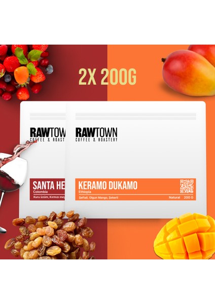 Santa Helena 200 gr (Co) + Keramo Dukamo 200 gr (Et) - Nitelikli Filtre Kahve 400 gr - Kahve Çekirdeği - Çekirdek Kahve - Specialty Coffee - Third Wave Coffee