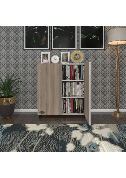 Kenzlife 2 kapılı dolap rabia 088*070*032 crd kapaklı tekerlekli banyo mutfak ofis kitaplık ayakkabılık kiler