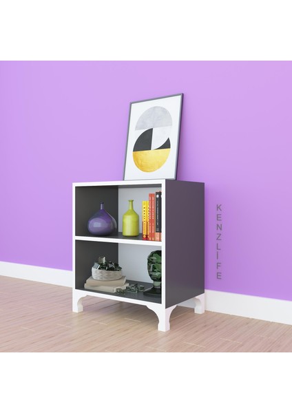 Kenzlife kitaplık tuğçe 068*030*020 gri ayaklı mutfak dolabı banyo ofis ayakkabılık kiler
