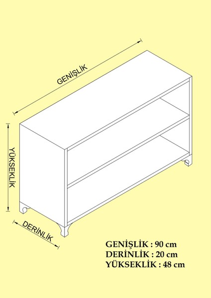 Kenzlife kitaplık tuğçe 048*090*020 byz ayaklı mutfak dolabı banyo ofis ayakkabılık kiler