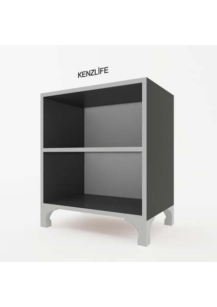 Kenzlife kitaplık tuğçe 048*060*020 gri ayaklı mutfak dolabı banyo ofis ayakkabılık kiler