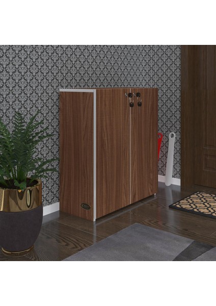 Ayakkabılık Ayakkabı Dolabı Kilitli Be Real Cvz 080*70*32 Kapaklı Arkalıklı Ofis Dolabı