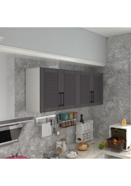 Kenzlife hazır mutfak dolabı havuç60 gri mod2 60*160*32 mebran kapak suntalam gövde