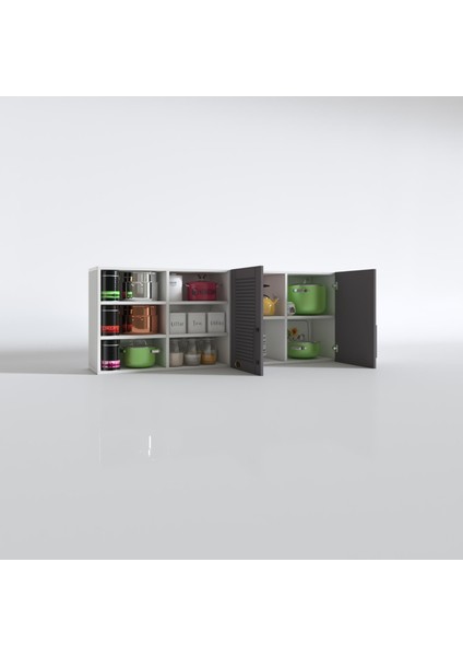 Kenzlife hazır mutfak dolabı patlıcan60 gri mod2 60*160*32 mebran kapak suntalam gövde