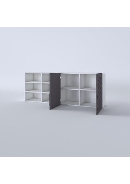 Kenzlife hazır mutfak dolabı patlıcan60 gri mod2 60*160*32 mebran kapak suntalam gövde