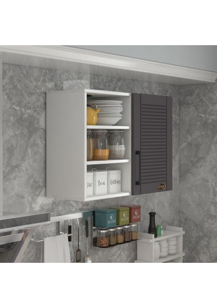 Kenzlife hazır mutfak dolabı roka90 gri mod2 90*080*32 mebran kapak suntalam gövde
