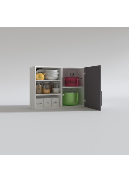 Kenzlife hazır mutfak dolabı roka60 gri mod2 60*080*32 mebran kapak suntalam gövde modelleri