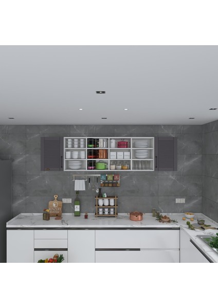 Kenzlife hazır mutfak dolabı kavun90 gri mod2 90*240*32 mebran kapak suntalam gövde fiyatları