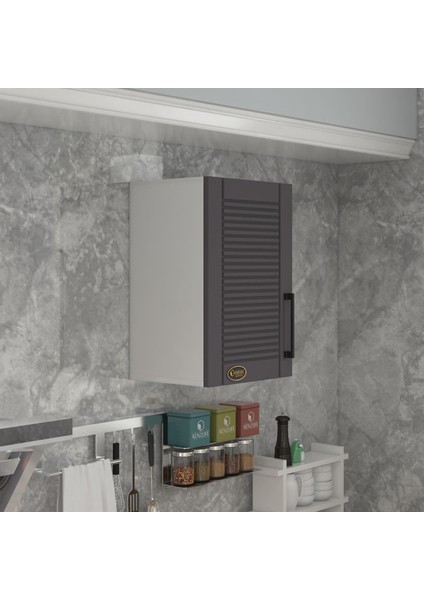 Kenzlife hazır mutfak dolabı bamya60 gri mod2 60*040*32 mebran kapak suntalam gövde