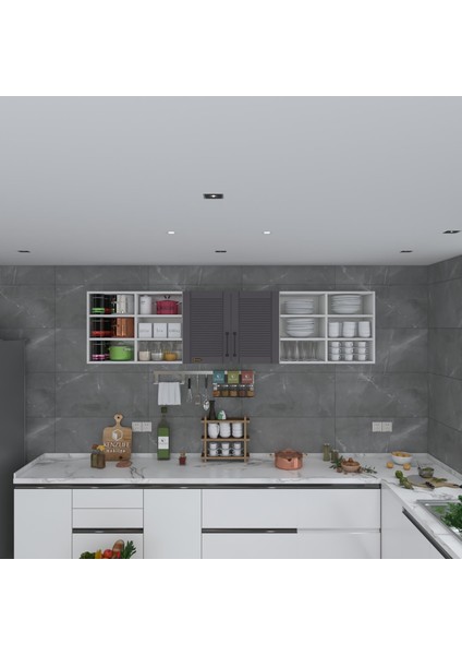 Kenzlife hazır mutfak dolabı mercimek90 gri mod2 90*240*32 mebran kapak suntalam gövde fiyatları
