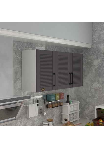 Kenzlife hazır mutfak dolabı mandalina90 gri mod2 90*120*32 mebran kapak suntalam gövde