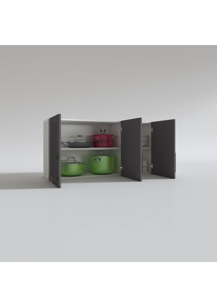 Kenzlife hazır mutfak dolabı limon60 gri mod2 60*120*32 mebran kapak suntalam gövde modelleri